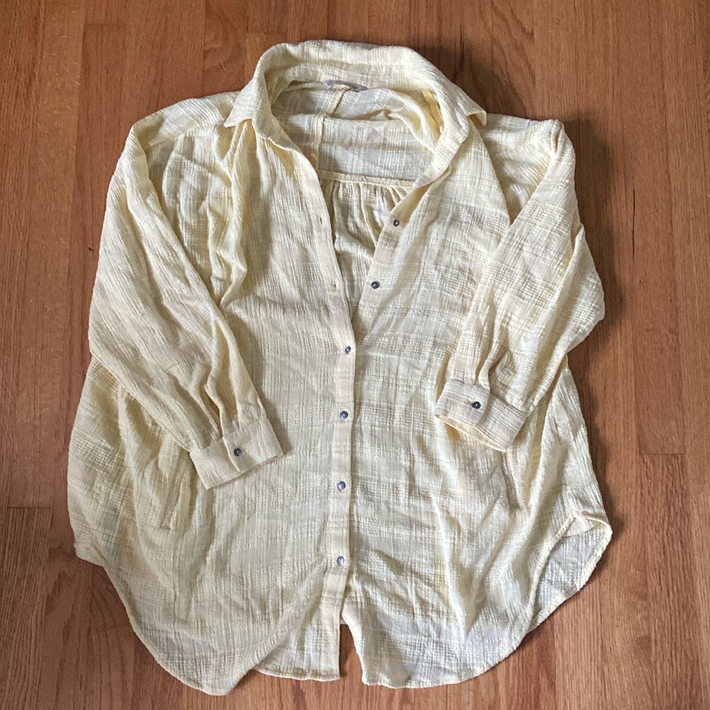 Soft Surroundings Butter Yellow Summer Flannel